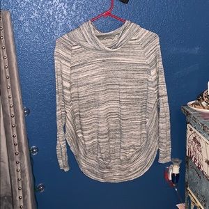 Gray & Black Thin Turtleneck Sweater.